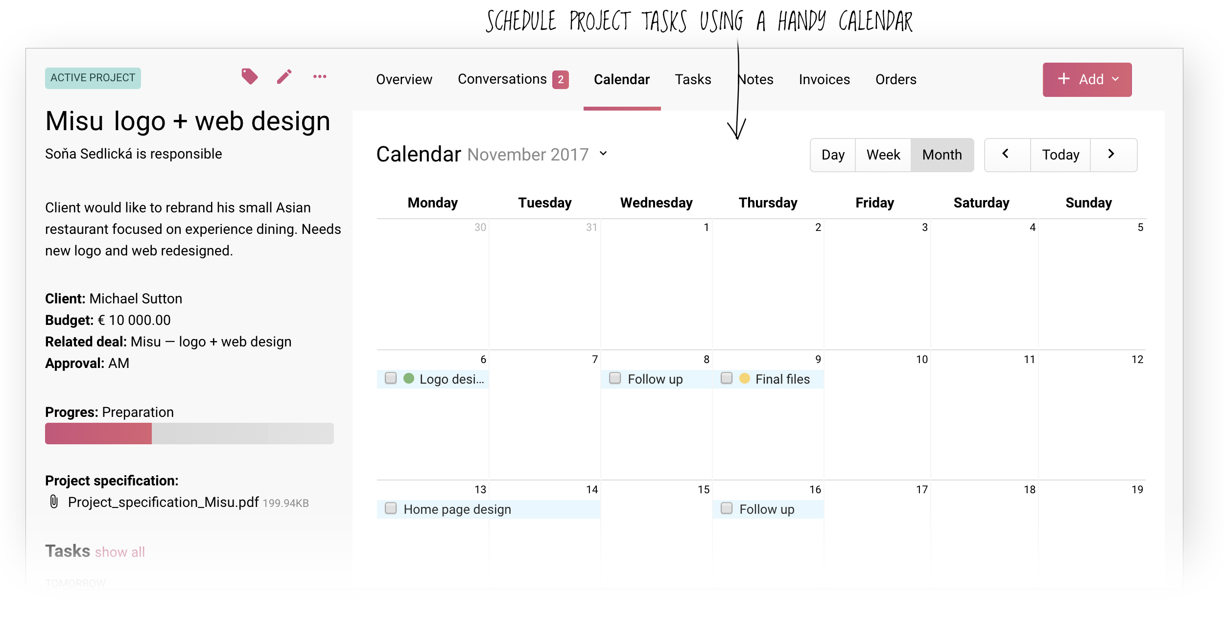 Schedule work easily